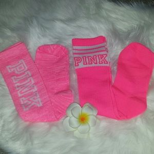 2 Pink Knee high Socks